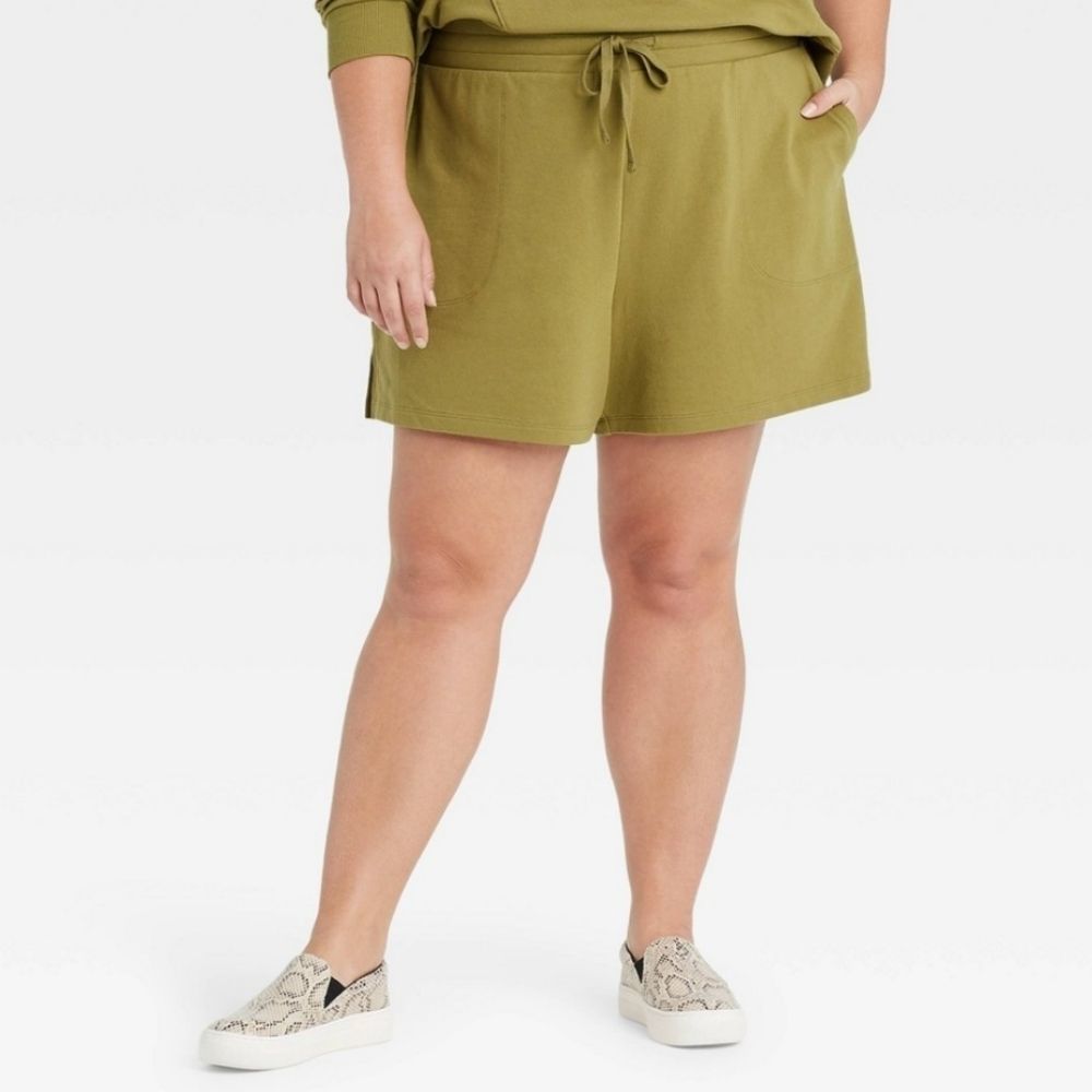 Ava & Viv Plus Size Leisure Lounge Shorts NWT Olive Green 4X